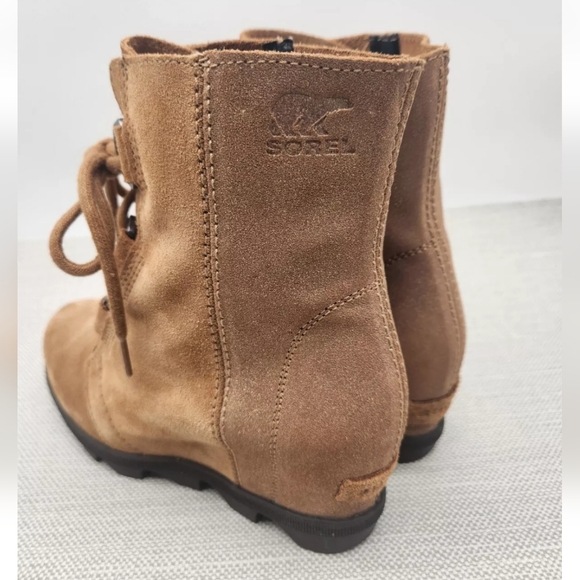 Sorel Size 4 Youth Hidden Wedge Boot Joan Of Arctic Il Camel Brown Suede - Picture 6 of 14